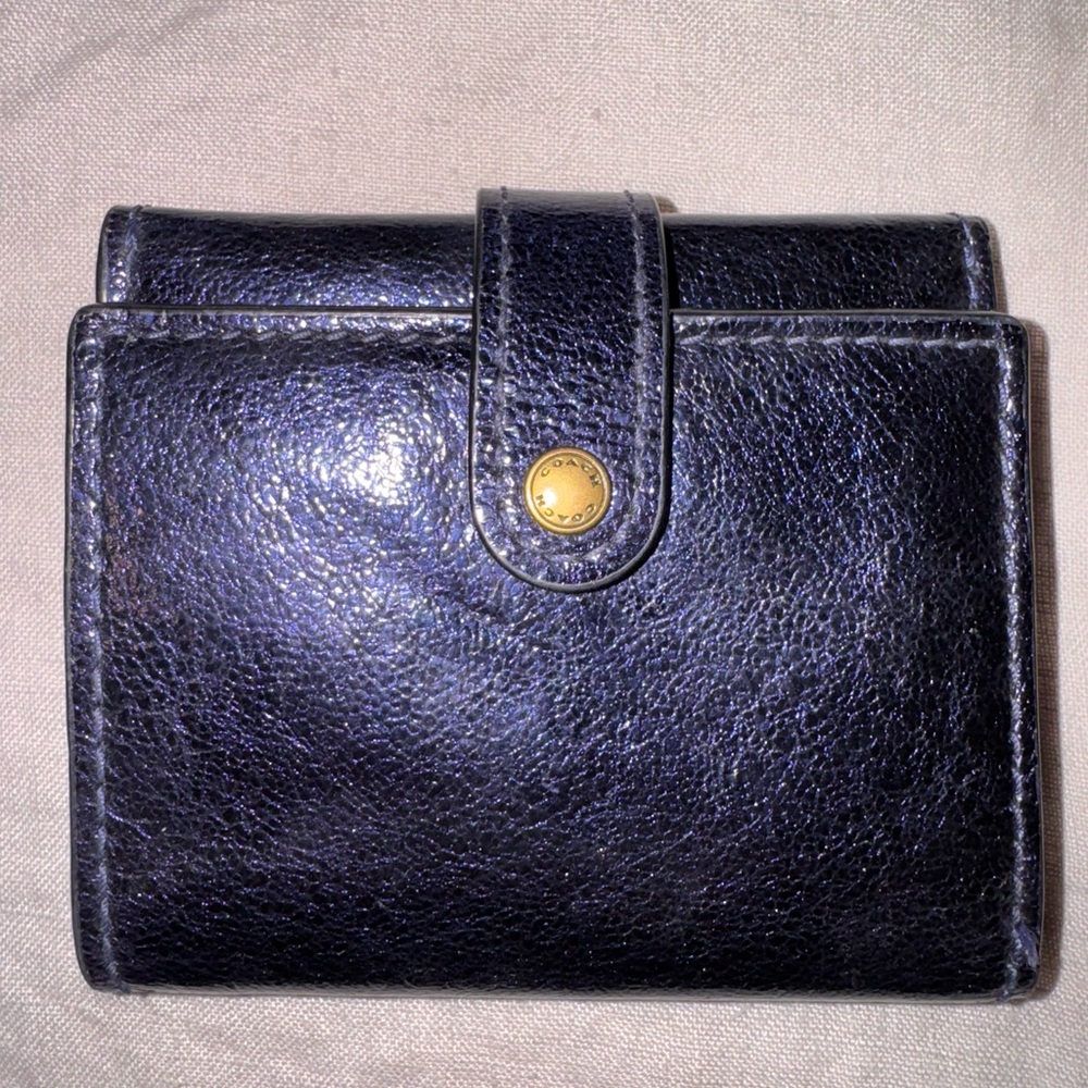 Coach Navy Leather Wallet